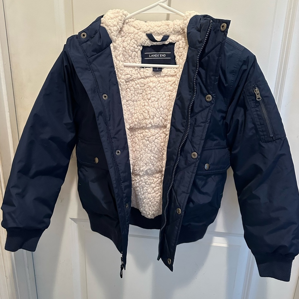 Lands’ End kids Navy Blue jacket size S (8)